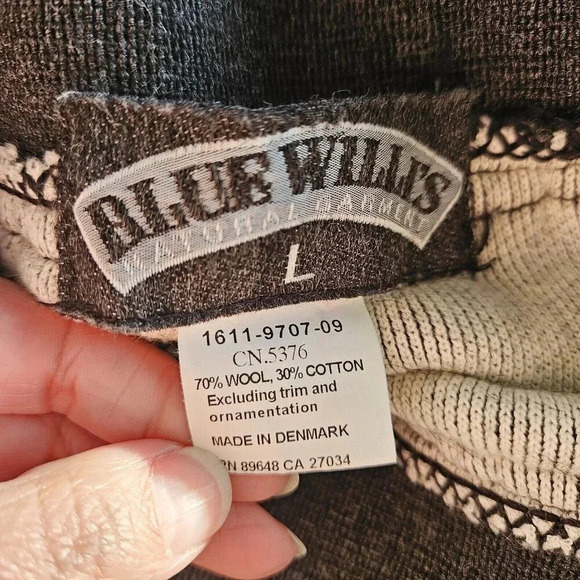 Blue Willis Dark Gray Wool Elastic Skirt Made in Denmark Size Large - Picture 8 of 9